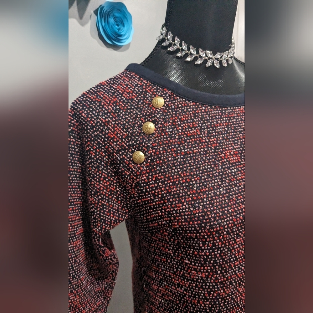 💚 Talbots Gold Accented Midi Dress - Picture 2 of 3